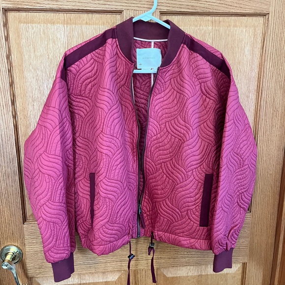 Anthropologie Jackets & Blazers - Anthropologie Quilted Pink Bomber Jacket